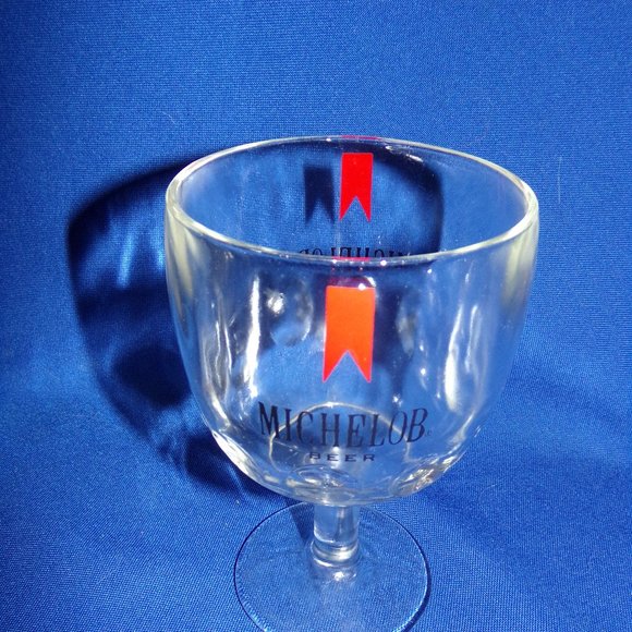 Michelob Dining Vintage Michelob Beer Glass Thumbprint Goblet Clear